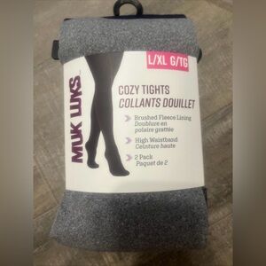 MUK LUKS Gray Cozy Tights - 2 Pack